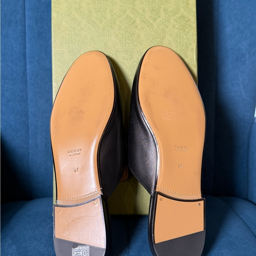 Gucci Dark Brown Leather Loafers with Gold Bit Detail - Picture 7 of 10